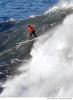 Surfer braving the waves at Maverick's